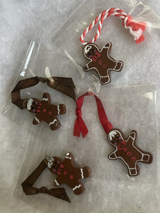 Handcrafted Clay Gingerbread Man W/Bow Ornament | Gift Tag RSV|129624