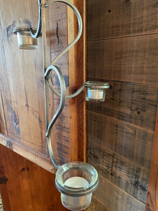 Handmade Silver Metal Hanging Candle Holder ~MTS