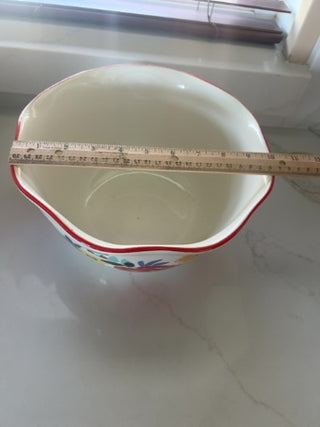 Very Large Pioneer Woman Floral Mixing Serving Bowl Scalloped Edge