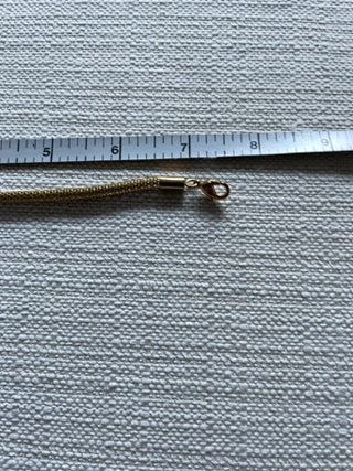 Vintage mesh gold town bracelet with puffed heart 7.5”
