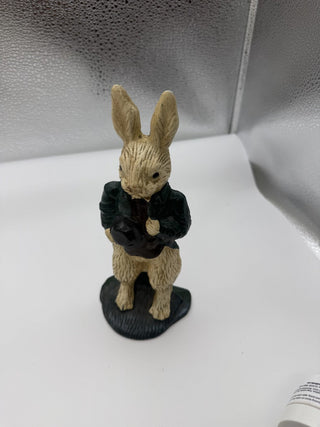 Vintage Cast Iron Rabbit / Bunny English Tailcoat Top Hat, Door Stop approx. 8" Tall  #62 VV MTS