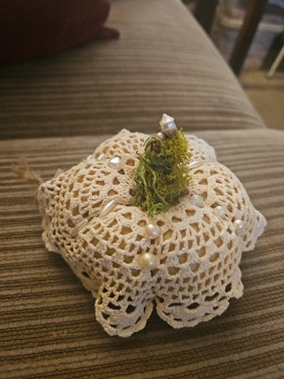 AD. Beige Pumkin Dolle with Beads
