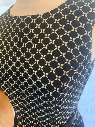 Vntg Anne Kline black/white dress|127891