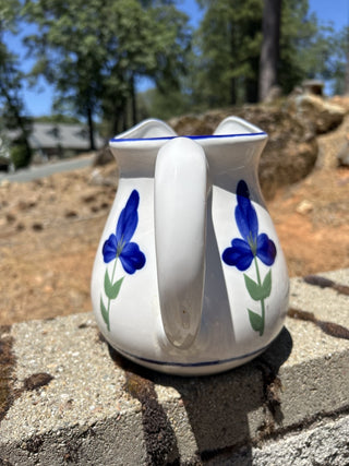 12F VTG DANSK PITCHER SAN NICOLO 80 OZ POTTERY FLOWERS WATER JUG INDONISIA MST|84836