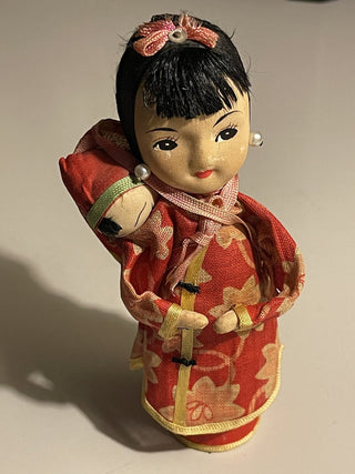 6" Chinese Folk Doll w/ Baby Fabric--SP MTS