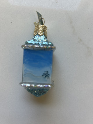 Old World Christmas RETIRED Snowman Glass Ice Cube Ornament, Inside Art Ornament-RSV|124711