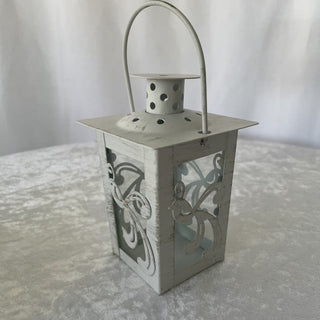 small decor white metal & glass bird design RSV