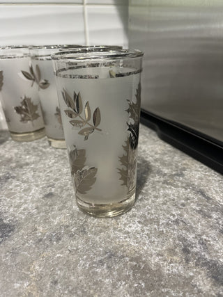 VTG Libby Silver Leaf Foliage Glasses (7) RSV|66519