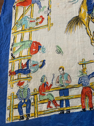 Vintage Bucking Bronco Reno, Nevada Souvenir Scarf     MTS