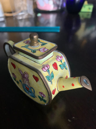 Vintage Kelvin Chen Miniature Yellow Bunny Teapot MTS