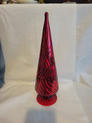 Red Glass 11-1/2" Tall Christmas Tree RCD|133863