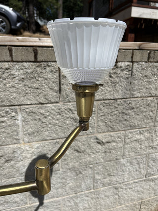 12F VTG Brass Torchiere Swing/Swivel Arm Decorated Base Floor Lamp MTS|80400