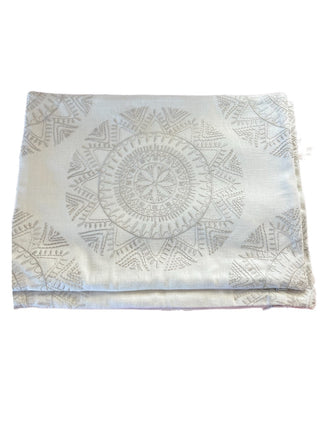 12x16 white embroidered medallion pillow|54565