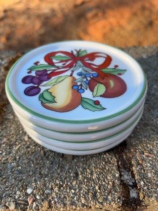 set of 4 Dansk Holiday Harvest Ceramic/Stoneware Coasters