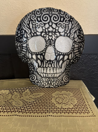 Black and White Sugar Skull Searving Dish - RCD|108026