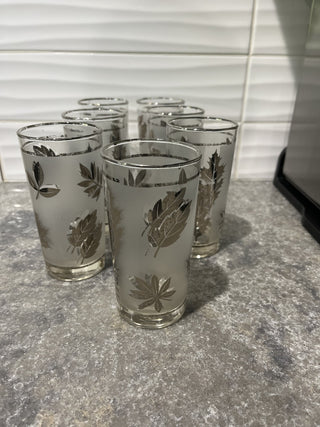 VTG Libby Silver Leaf Foliage Glasses (7) RSV|66520
