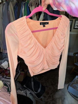 Tangerine color mesh shirt size small|49825