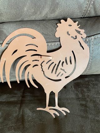 Rustic Metal Hanging Rooster~MTS|85183