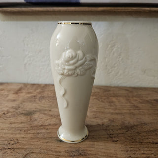 Vintage Lenox Ivory  - Embossed Rose Bud Vase (BRI) - MTS|118744