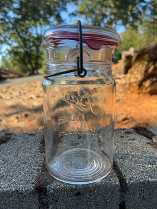 7.5” Vintage Ball Eclipse Wide Mouth Jar with glass lid and wire closure