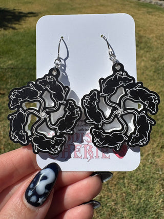 Black and White Rat King Earrings - MTS|100738