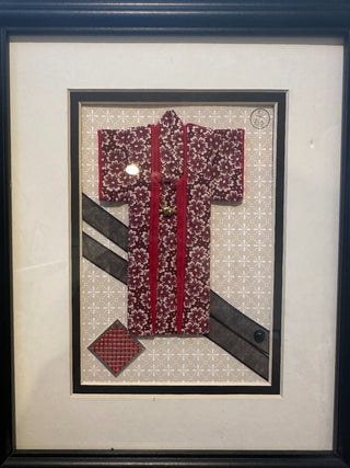 Framed handmade cloth kimono replica 10x12 frame RCD|99115