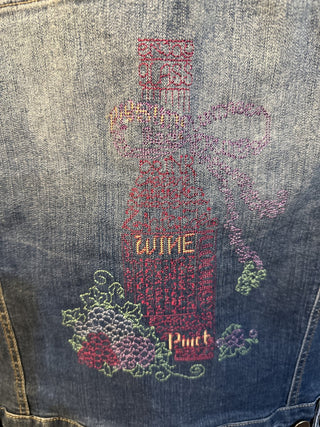 Embroidered denim vest. Size 1X. #SM