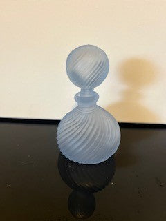 #2754 Blue Frosted Glass Perfume Bottle RSV