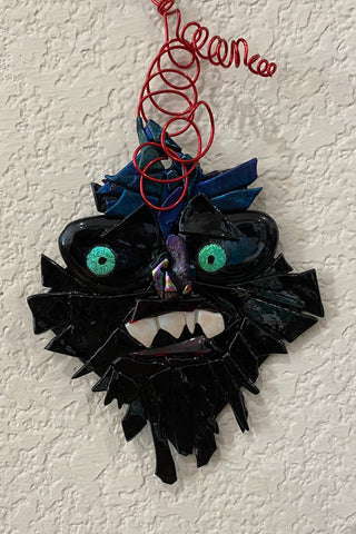 Art Glass Signed by VB Halloween Monster RSV|106263