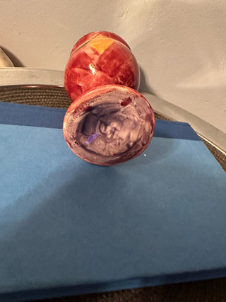 Pottery Chalice Red Flower 6.5" MTS|128357