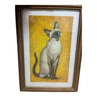 Vintage Siamese Cat Art, MCM Cat Print, Marius Girard Cat. RCD