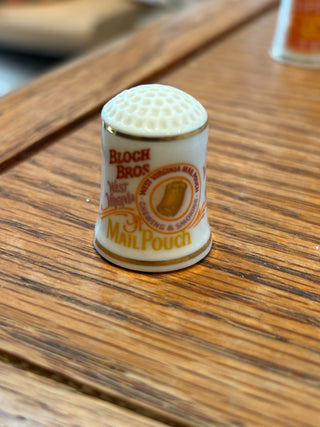 Vtg Thimble -Franklin Mint Porcelain "Bloch Bros Mail Pouch" RCD|113029
