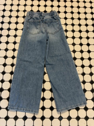 Girls Size 7 the H&M Wide Leg Jeans with Embroidery