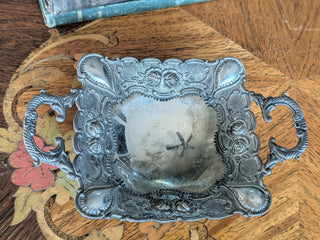 Vintage Studio Silversmiths Silver Plated Rose Trinket Dish Tray