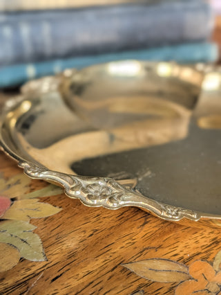 Vintage International Silver 23Kt Gold Electroplate Clover Trinket Dish NIS