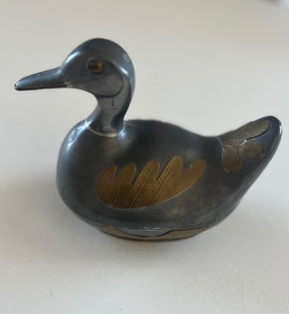 Small pewter and brass trinket box RSV|80882