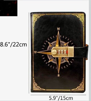 Leather Dark Blue Diary, Journal w Lock, 220 Pages -RSV|121291