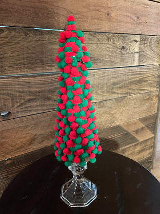 Handmade Red& Green Pom-Pom Christmas Tree ~MTS|138685