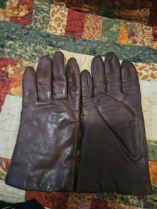 Vintage Cognac Leather Gloves