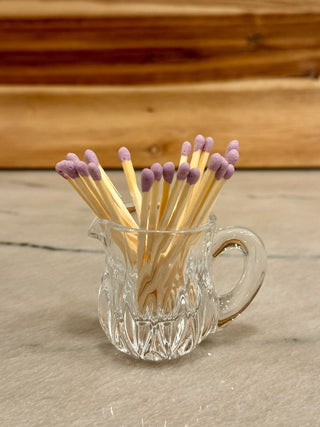 Sm glass pitcher 2" matches