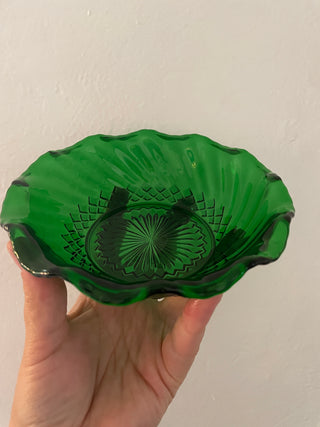 Anchor Hocking green swirl bowl