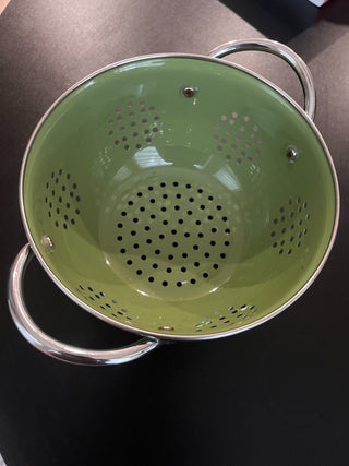 Enamel colander moss green 6.5 inches|109743