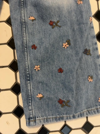 Girls Size 7 the H&M Wide Leg Jeans with Embroidery