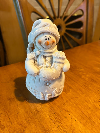 Snowman Holding a Stocking Figurine. RSV|123779