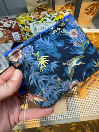 Handmade Coin Bag - Blossoms and Cranes- RCD