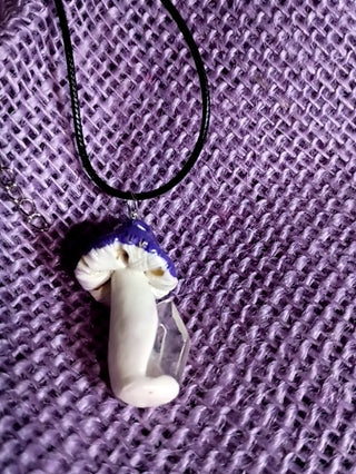 Twisted Purple mushroom necklace