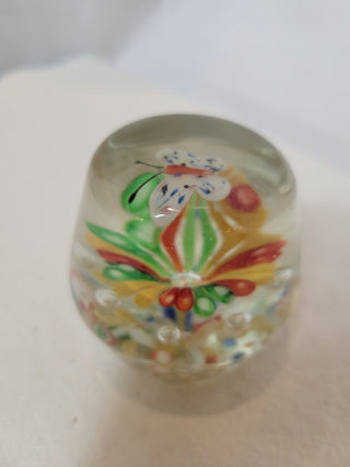 Art Glass Paperweight w/Butterfly RCD