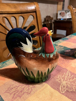 Porcelain or Ceramic Rooster Bank. RSV