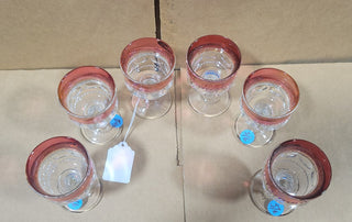 Set of 6 Sm Cranberry Goblets Rcd|120703