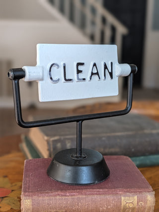 Sign Double Sided Clean Dirty Rotating Tabletop Dishwasher